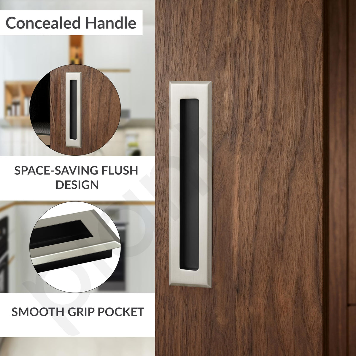 Plantex Sliding Door Handle/Concealed Handle for Sliding Door/224mm Concealed Handle for Wardrobe/Kitchen Cabinet - Pack of 1 (Satin) (Model APS-DTC-3900)-4