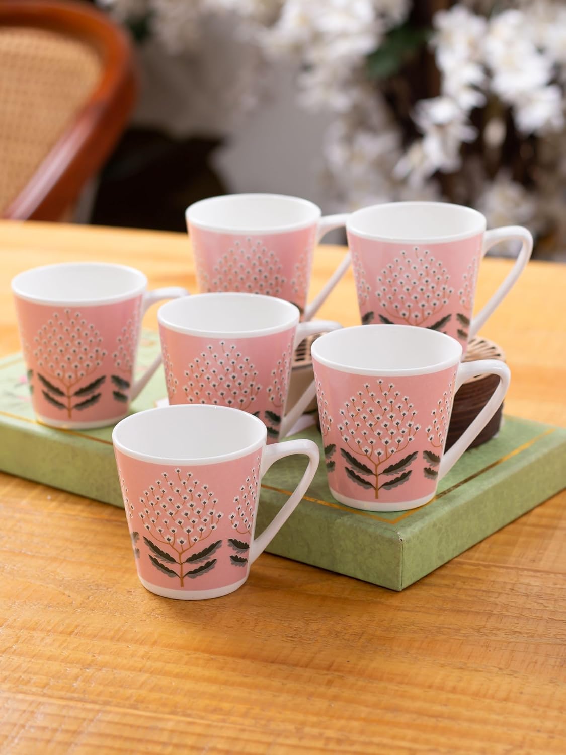 Clay Craft Fine Ceramic Tea/Coffee Cup Set of 6-200 ml Each (Rock HILTTON 309), Tea Cup Set of 6, Microwave & Dishwasher Safe, Mugs for Coffee, Cups Set of 6, Mug Set, Gift Set, Ideal for Gifting