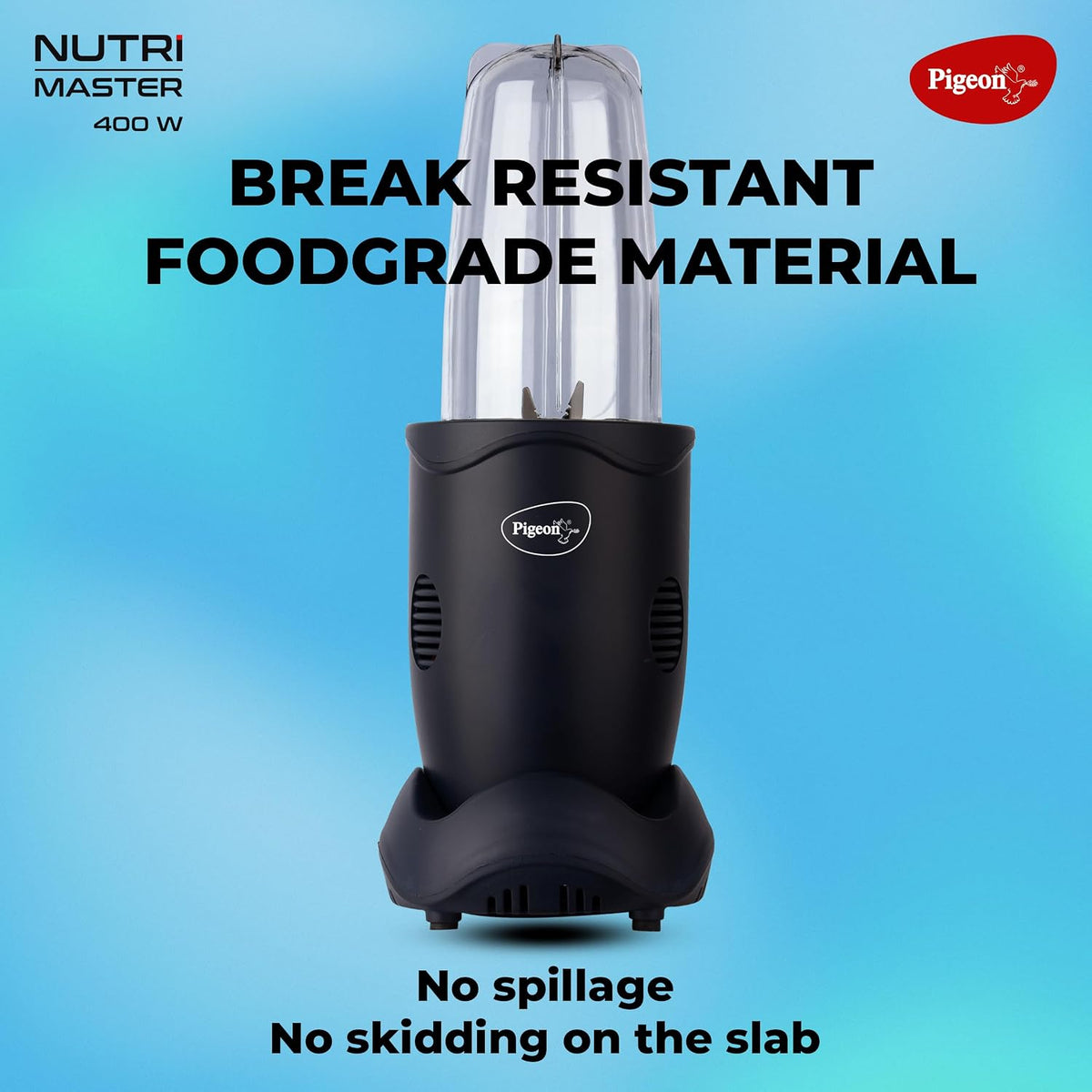 Pigeon by Stovekraft Nutri Master | Mixer Grinder Juicer Blender Smoothie Maker All-in-1 Machine | 400 Watt | 3 Jars |1Y