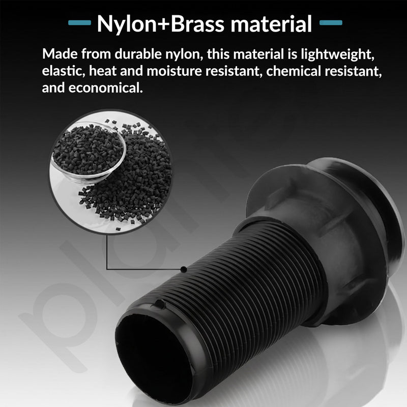 Plantex Brass with Nylon 6 inch Full Thread Waste Coupling for Wash Basin/Coupling for Sink - Pack of 1 (BH-1116, Black)-3