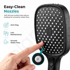 Plantex Hand Shower for Bath/4 Mode Multifunctional Shower/ABS Plastic Silicone Handheld Shower/Easy Mode Switching (Black, APS-H592)-5
