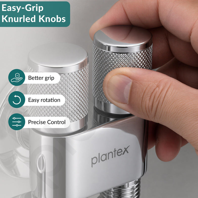 Plantex Jet Spray for Toilet/Health Faucet with Shower Hose/ABS Handheld Bidet Spray/2-in-1 Dual Control Valve/Bathroom & Kitchen Chrome-6