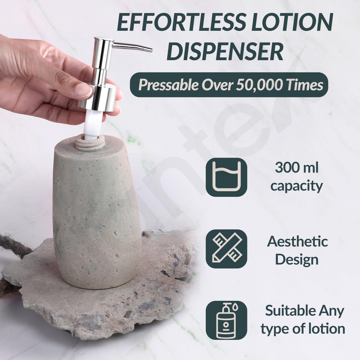 Plantex Resin Bathroom Accessories Set/Soap Holder for Bathroom/Toothbrush Holder/Tumbler Holder/Liquid Soap Dispenser - 4 Piece(Marble Green & Beige)