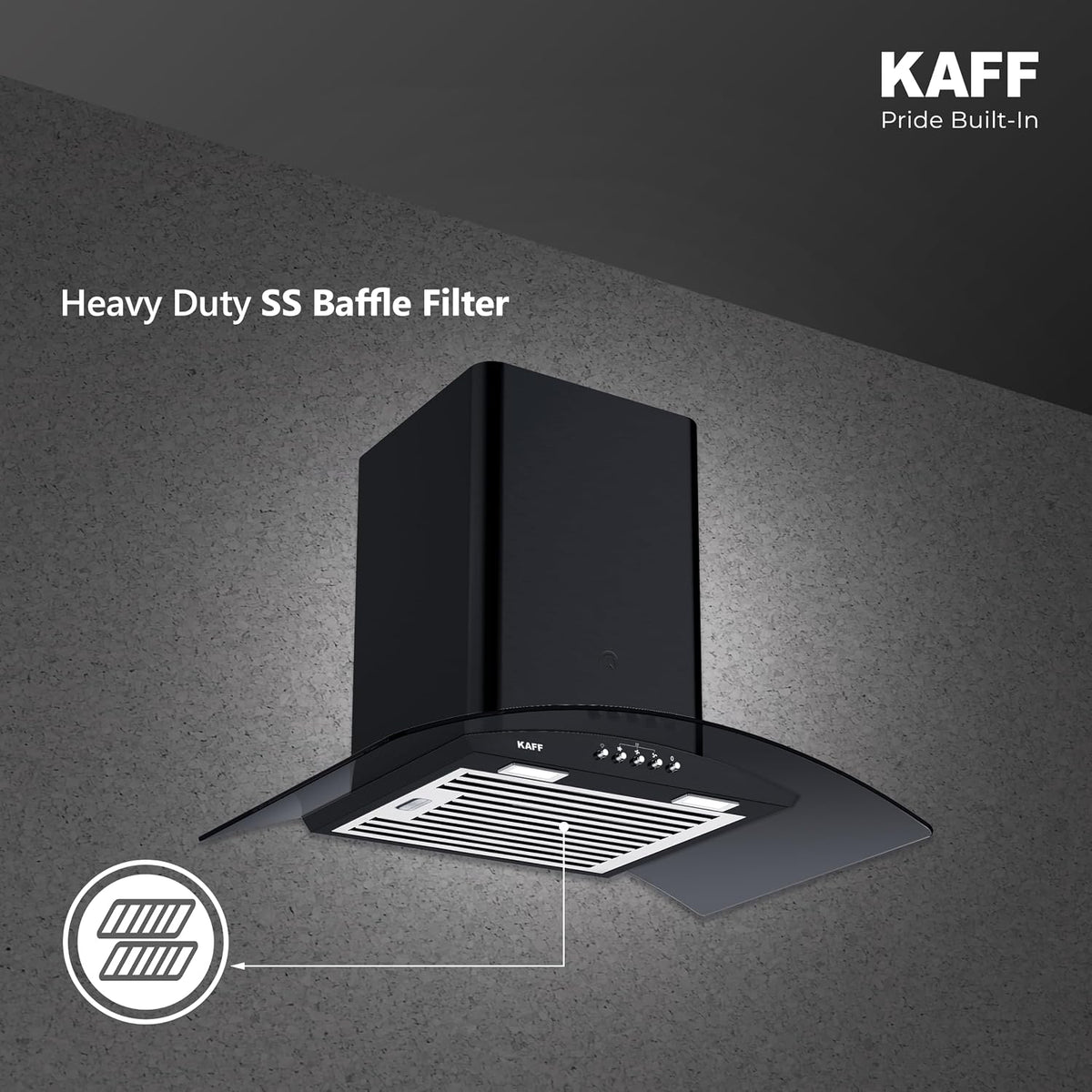 Kaff 60 cm Auto Clean Kitchen Chimney (ELFBFDHC60)-5
