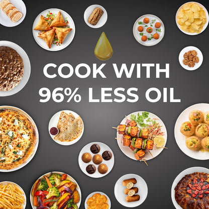 Pigeon by Stovekraft Air Fryer Oven 12L | 1800W | 2-in-1 Appliance - AirfryerOTG | Digital Touchscreen | 9 Preset Menu | Air Fry, Bake, Broil, Toast, Defrost (Black) | With Rotisserie | 7 Accessories