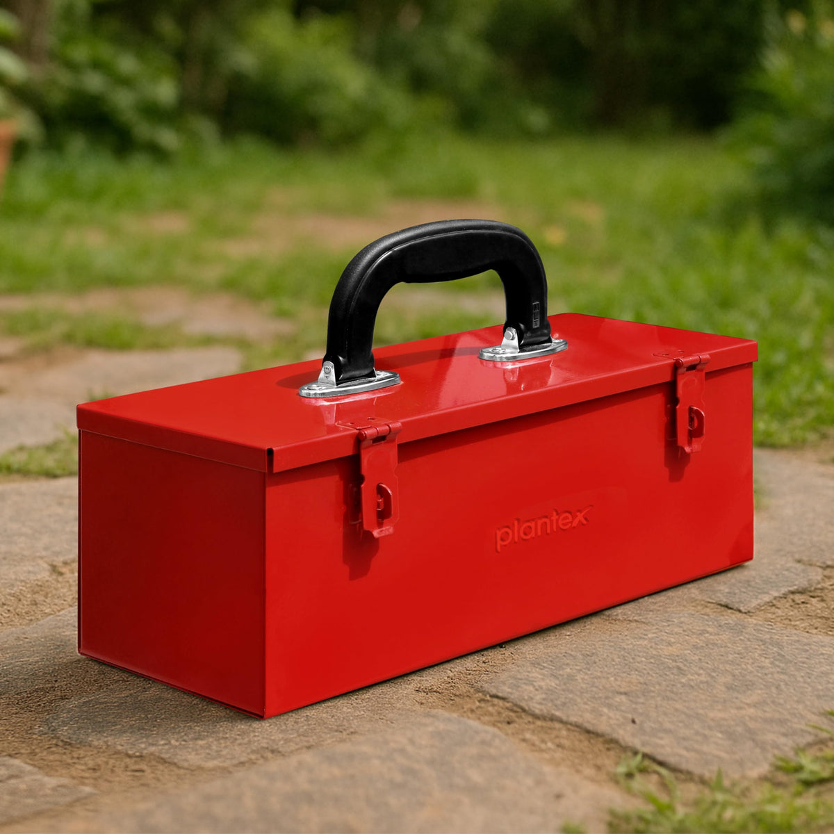 Plantex Metal Small Tool Box for Tools/Tool Box Empty for Home Use/Compact Tools Box for Home (Red)-1