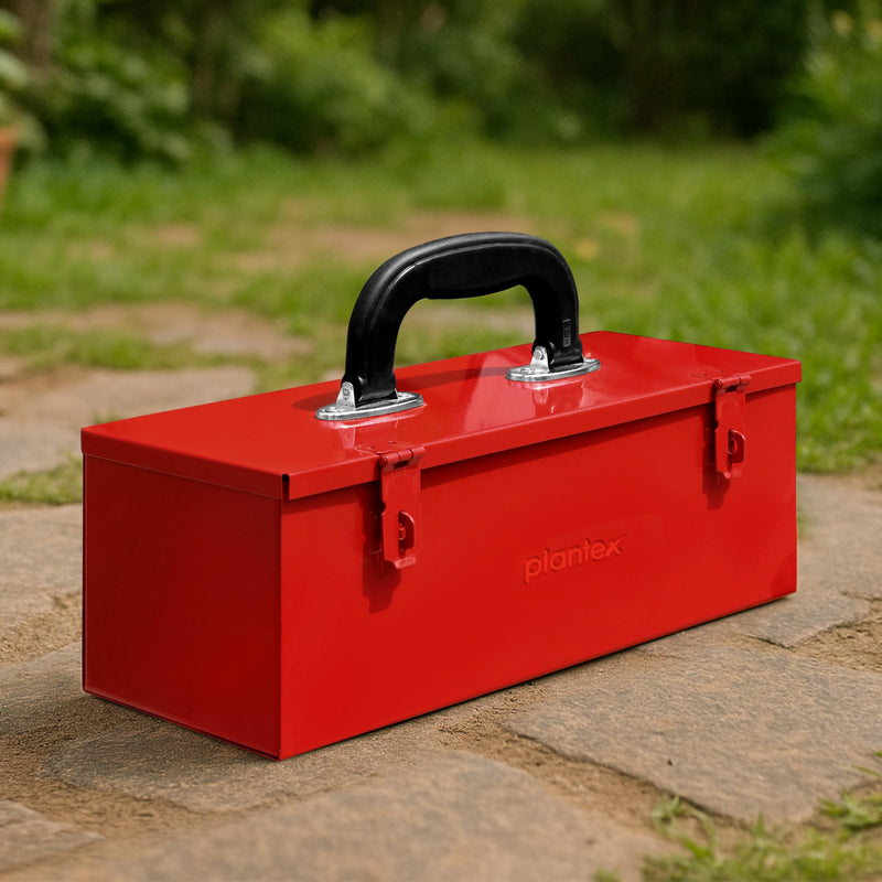 Plantex Metal Small Tool Box for Tools/Tool Box Empty for Home Use/Compact Tools Box for Home (Red)-1