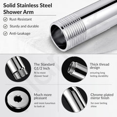 Plantex Shower Head for Bathroom with Shower Arm/Bathroom shower Combo-430B Strong ABS Combo/Shower for bathroom/Rain Shower/4 Inch Shower Head/9 Inch Shower Arm/Adjustable Head-5