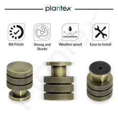 Plantex Knobs for Drawer/Drawer Knobs/Cabinet Knobs/Drawer knobs Handle/Pull-Push Knobs for Home/Office Drawers - Pack of 2 (Brass Antique)-4