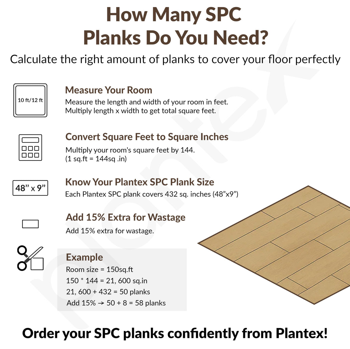 Plantex SPC Tiles for Floors/Interlocking Sound Insulated Floor Tiles/Click N Lock Wooden Flooring for Livingroom/Kitchen - 30 Square Feet/10 Tiles,Obsidian Noir-DIY Installation(Water&Fire Resistant)-3