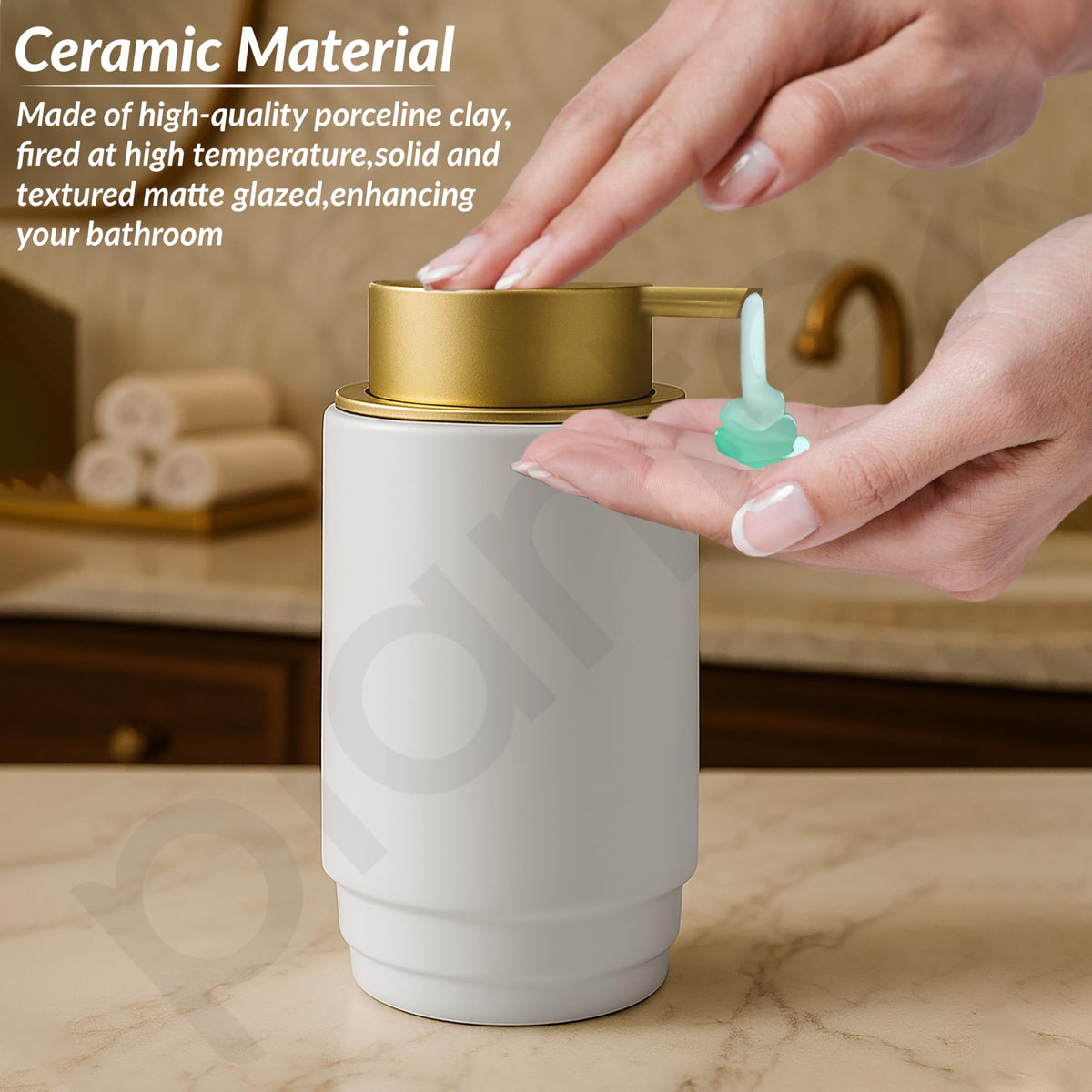 Plantex Ceramic Soap Dispenser for Washbasin/Hand Soap Dispenser/Soap Dispenser for Kitchen/Bathroom Accessories - Pack of 1 (Model APS-NZBA-436)-5