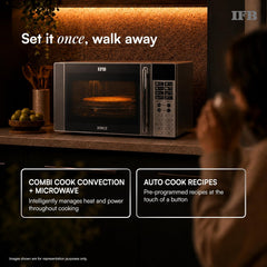 IFB 20L Convection Microwave Oven, 24 Auto Cook Menus (20SC2, Metalic Silver, Auto Defrost, Combi-Cook Mode, 10 Power Le
