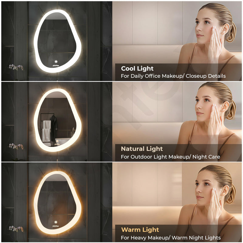 Plantex LED Bathroom Mirror with 3 Tone/Designer Mirror for Living Room/Bedroom/Dressing Room - Oval Shape (18 x 24 Inch) (Model APS-1465)-3