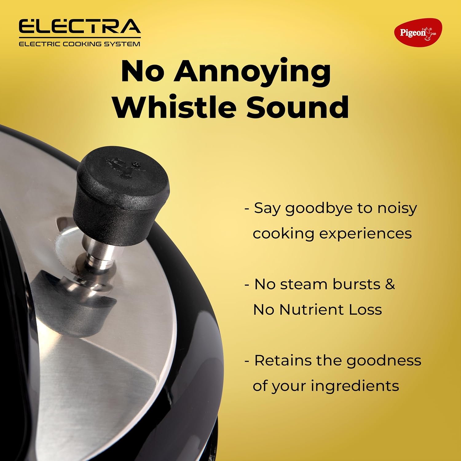 Pigeon By Stovekraft Electra Smart 6 Litre Electric Pressure Cooker with Digital Display | 18 Indian Preset Menu | Automatic Rice Cooker | Delay Timer & More (Stainless Steel)