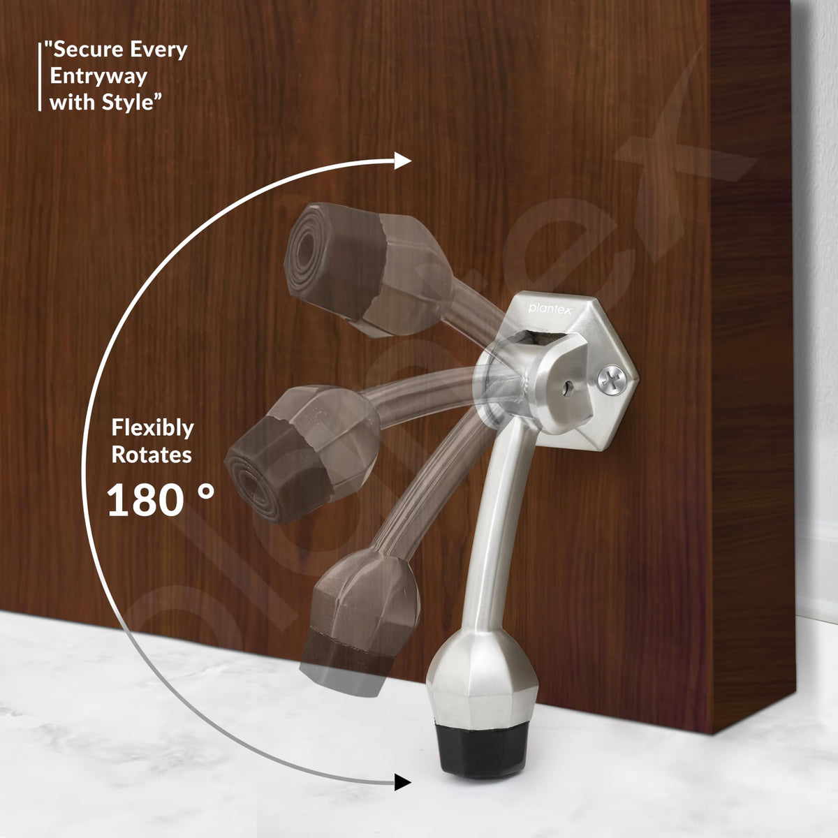 Plantex Door Stopper for Main Door/5-Inch Stopper with Rubber Grip/Stoppers for Wooden Door/Stops for Door Pack of 1 (Matt)-4