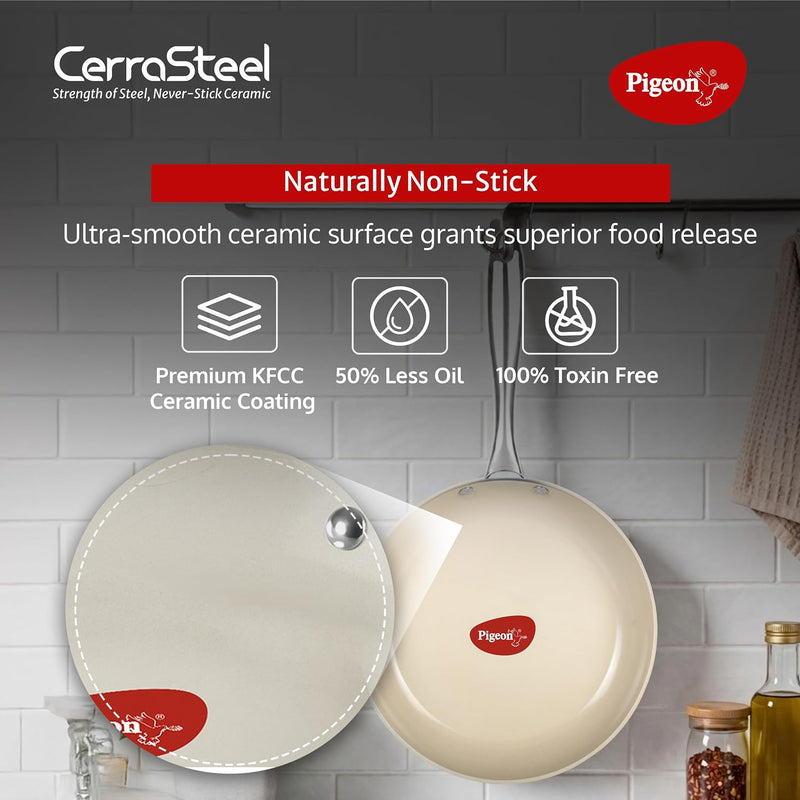 Pigeon CERRASTEEL Beige Ceramic Fry PAN 260