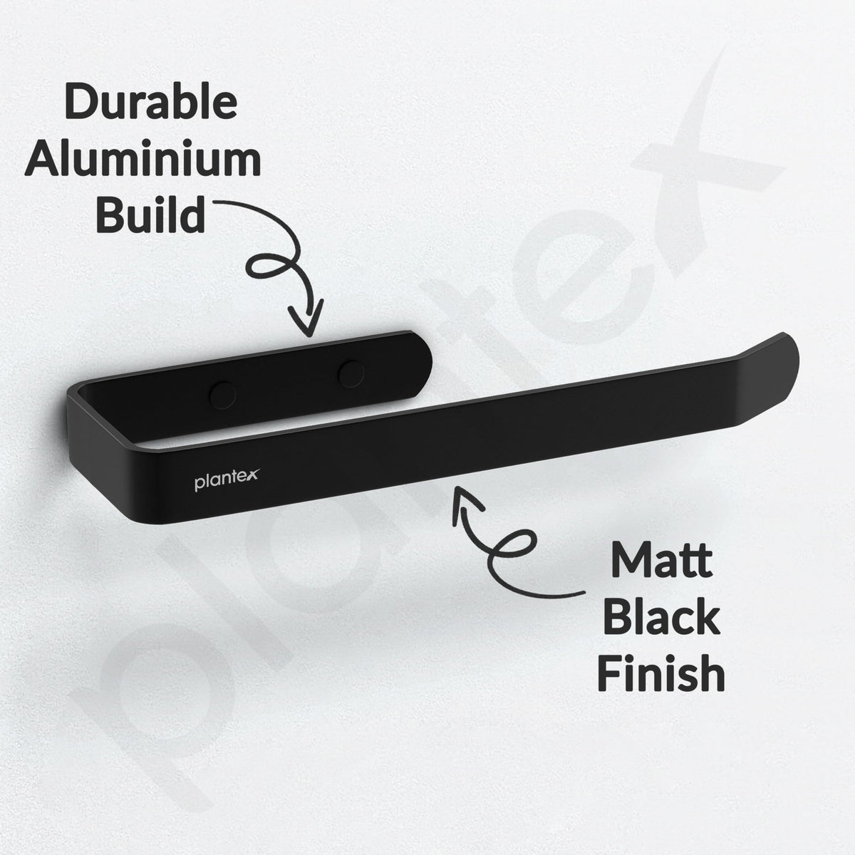 Plantex Space Aluminium Napkin Holder for Wash Basin/Towel Hanger for Bathroom/Towel Rings for Bathroom/Bathroom Accessories (Black - Powder Coated)-4