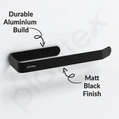 Plantex Space Aluminium Napkin Holder for Wash Basin/Towel Hanger for Bathroom/Towel Rings for Bathroom/Bathroom Accessories (Black - Powder Coated)-4