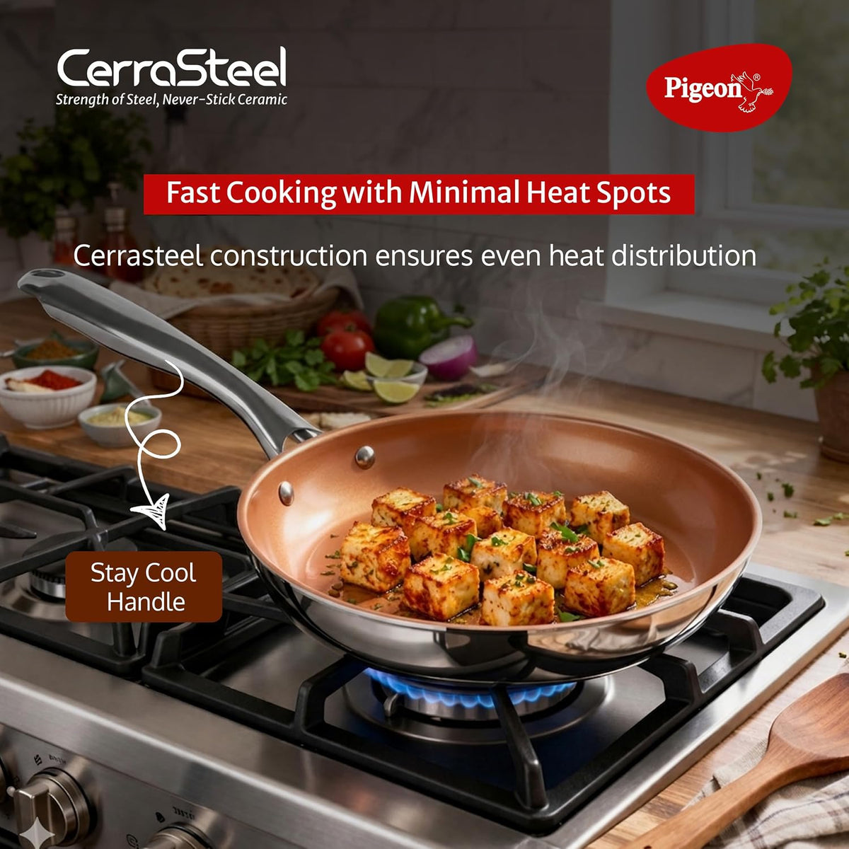 Pigeon CERRASTEEL Copper Ceramic Fry PAN 260