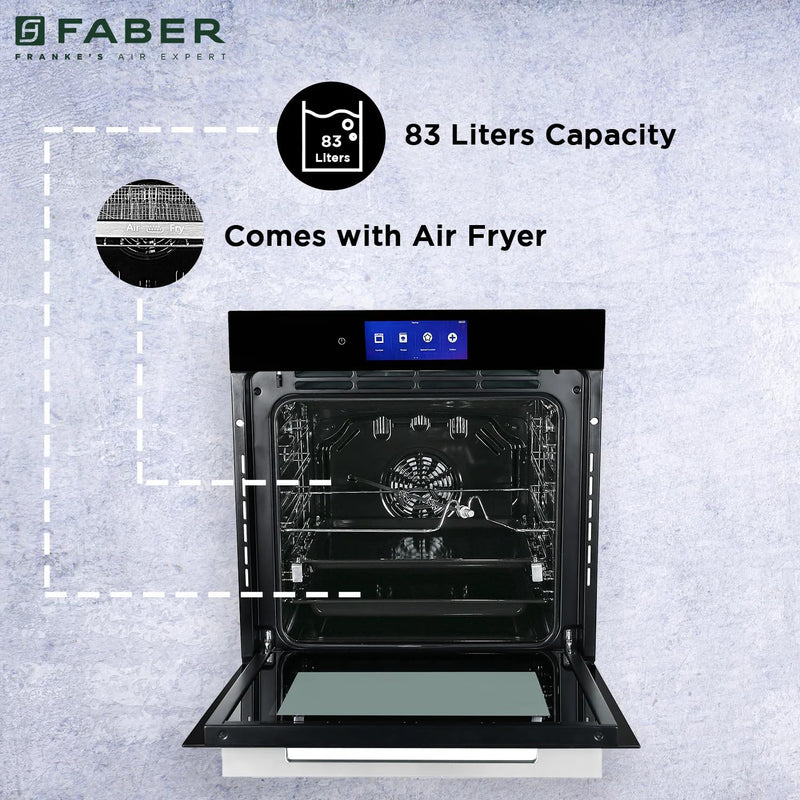 Faber 83L Built-In Microwave Oven with Built in oven with 18 functions | Auto Cook Menus & Auto Power Off Protection, De