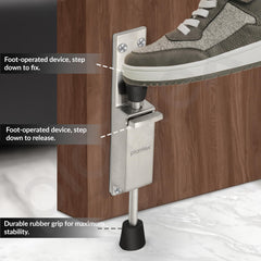 Plantex Kickdown Door Stopper Spring Loaded Telescopic Step On/Off Door Stops Rubber, Adjustable Heavy Duty Door Locks Holder Stop/Release by Foot/Door Stops - Pack of 1 (Matt)-4