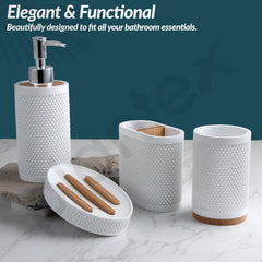 Plantex Polyresin Bathroom Accessories Set Soap Dispenser/Toothbrush Holder/Tumbler Holder/Soap Dish - 4 Piece(922)-6