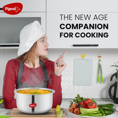 Pigeon Elite Stainless Steel Triply Sauce Pan / Tope, Gas Stove and Induction Compatible