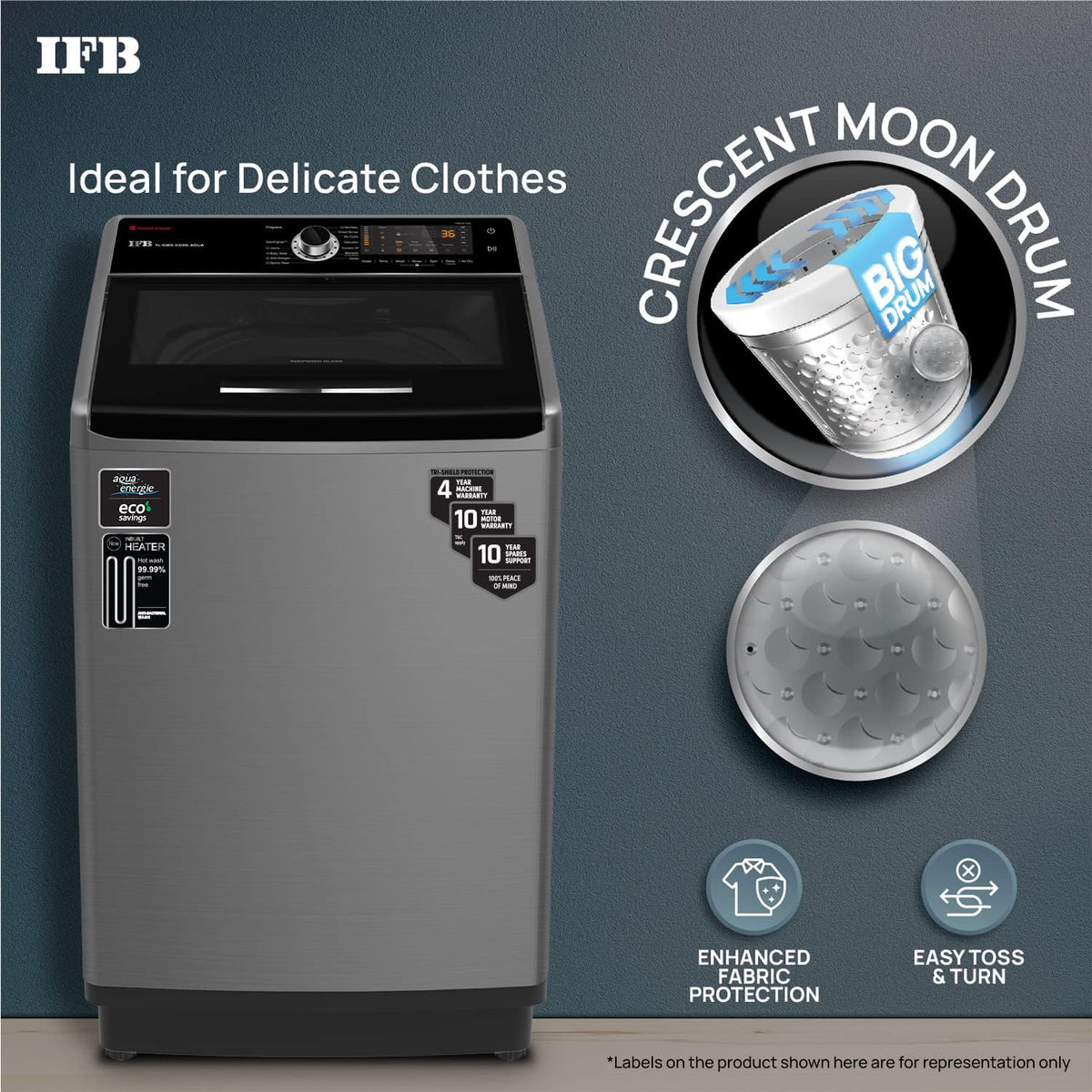 IFB 10.0 Kg 5 Star Top Load Washing Machine Aqua Conserve (TL-SIBS 10.0KG AQUA, Inox, 2X Power Steam, 4 Years Comprehens