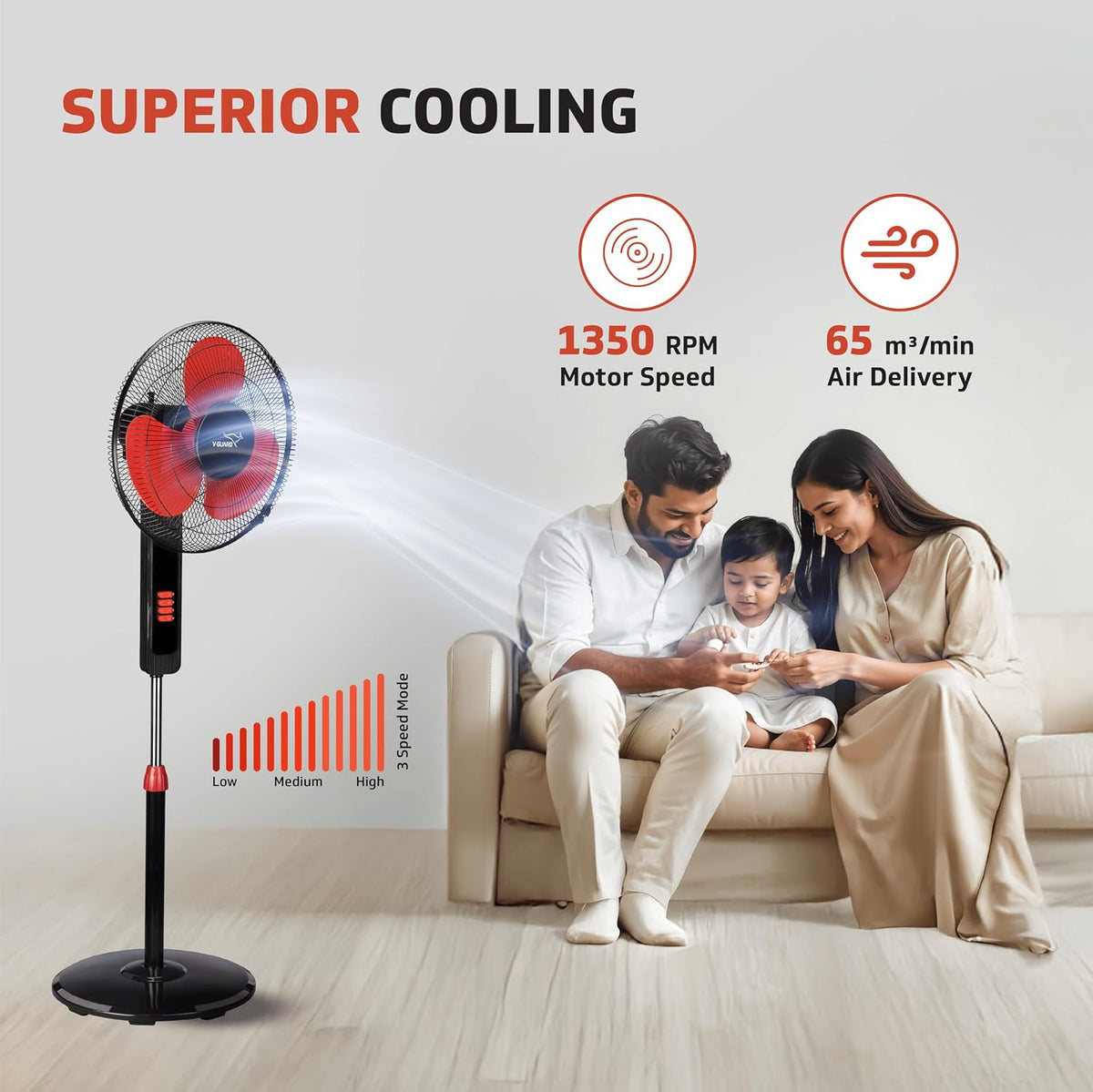 V-Guard Esfera STS Plus Neo 2-in-1 400 mm Pedestal & Table Fan-3