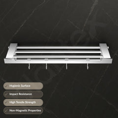 Plantex Towel Rack for Bathroom/304 Grade Stainless Steel Towel Bar/24 Inch Towel Hanger/Towel Stand/Bathroom Accessories - Pack of 1 (Tesla - 2706, Chrome)-5