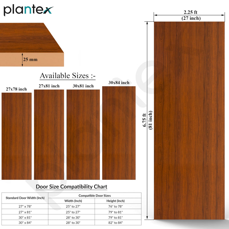 Plantex Doors for Bathroom (25 mm - Thickness)/WPC Bathroom Door/2.25x6.75 Feet Wooden Finished Door for Home/Balcony/Office/Kitchen, Density-550 (27x81 inch,20 kg- Classic Wooden)-4