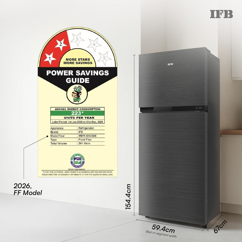 IFB 241L 2 Star 10-in-1 Convertible, Advanced Inverter Frost-Free Double Door Refrigerator with 30 Hrs Cooling Retention, Turbo Freeze & 4 Year Super (IFBFF-291BYOSET)-2