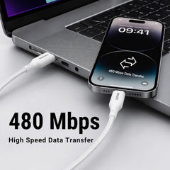 Philips DLC4130VW/94 20W iPhone Original Type-A to Lightning Fast Charging Cable (1m, Bright White)