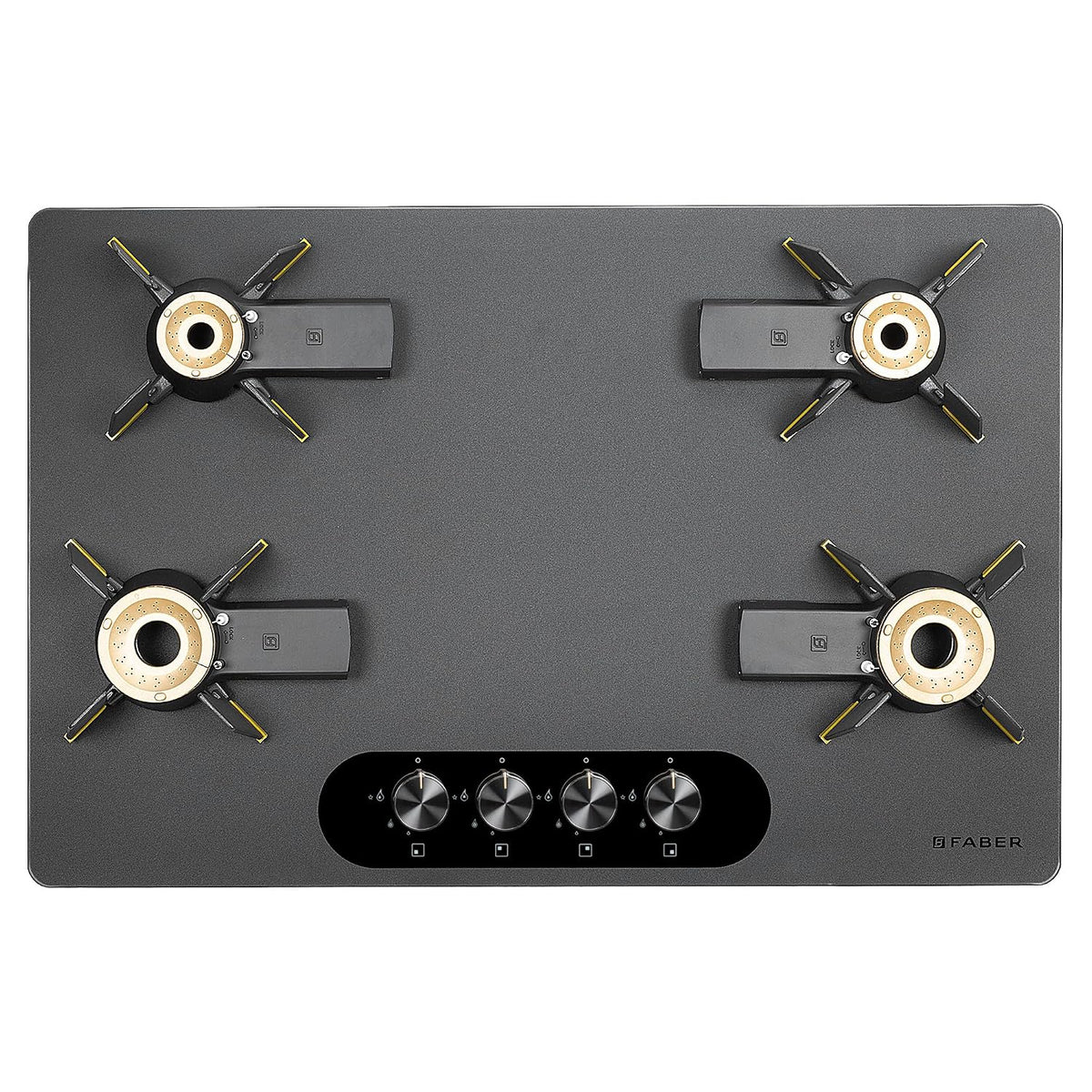 Faber Liftable Burners Hob - 80cm Black Glass| Auto Ignition| FFD| Cast Iron Pan Support| Premium Knobs| 1Yr Comprehensi