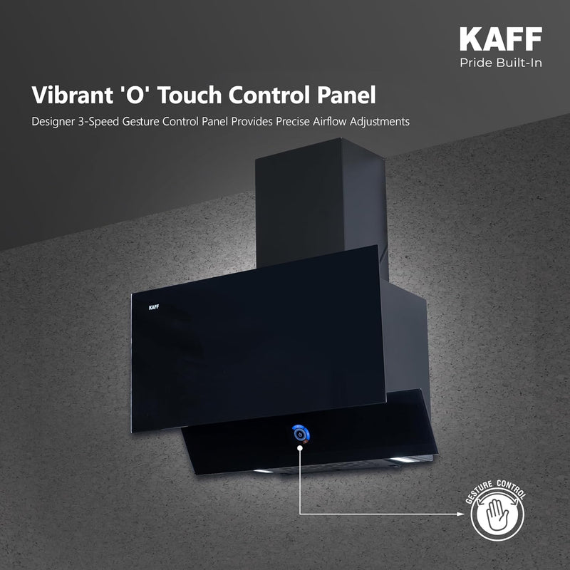 Kaff 60 cm, 1350 m³/hr Slant Kitchen Chimney | Powerful Suction | Touch Control with Digital Display | Gesture Control |