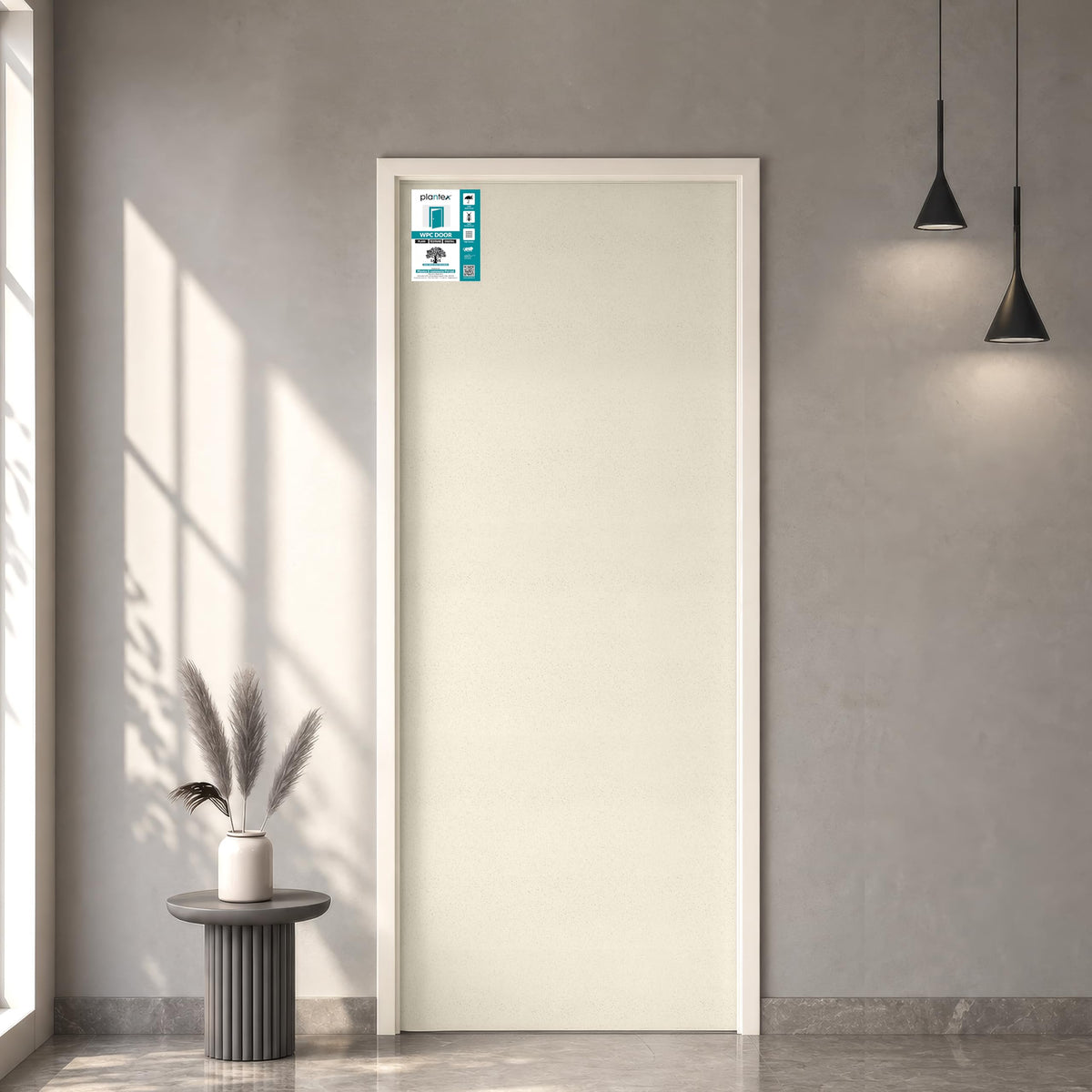 Plantex WPC Doors for Home (25 mm - Thickness)/Waterproof Bathroom Door/2.25x6.5 Feet Wooden Finished Door for Office/Balcony/Kitchen, Density-550 (27x78 inch)-1
