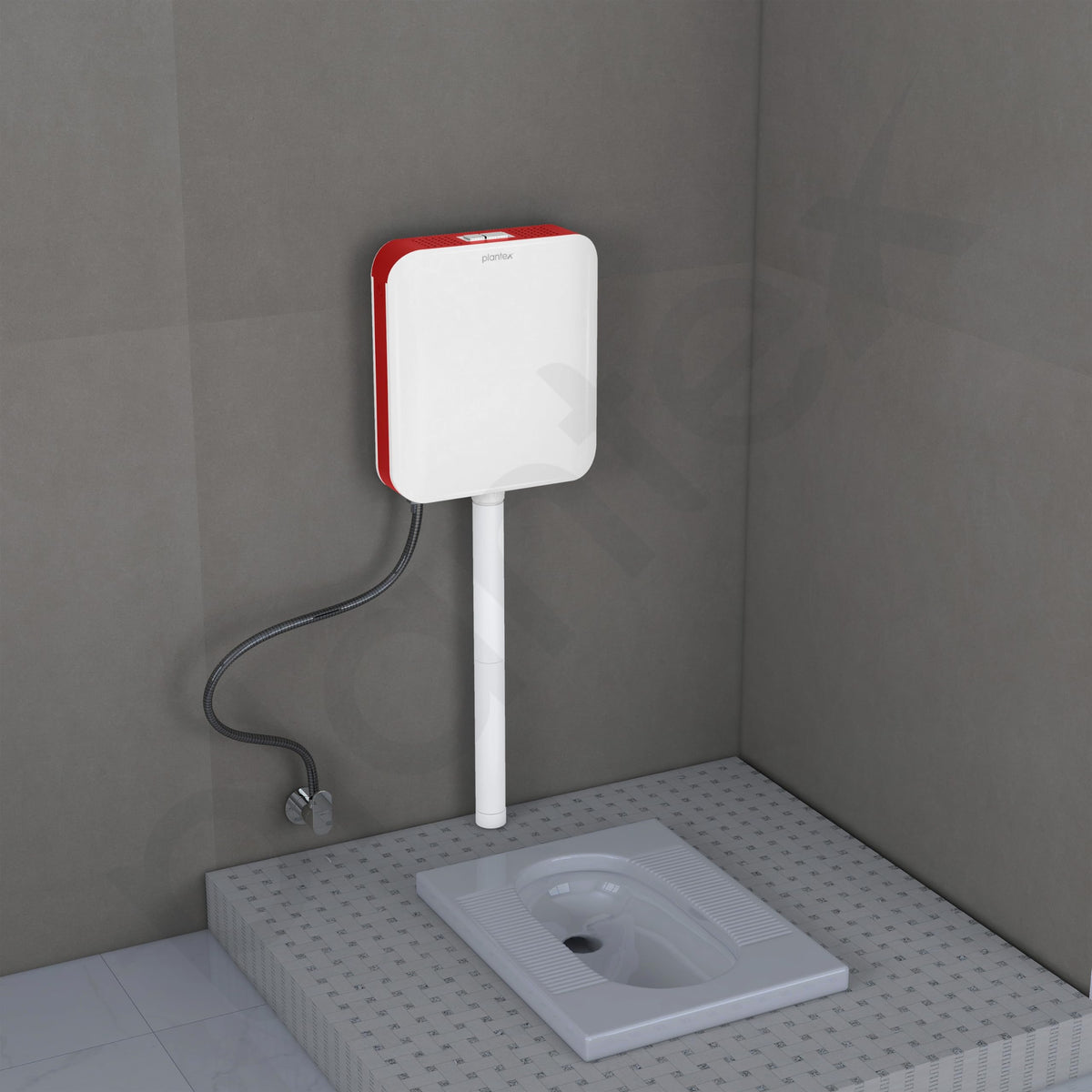Plantex Flush Tank for Toilet/7 LTR Water Capacity Flushing Cistern/Polypropylene Slim Dual Tone Toilet Flush Tank - Pack of 1 (Red and White)-3