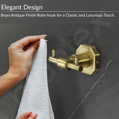 Plantex 304 Grade Stainless Steel Robe Hook/Cloth Holder/Towel Hanger/Bathroom Accessories - Nipron (Brass Antique)-4