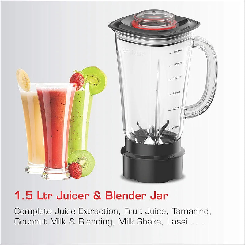 Vidiem Jumbo Juice 1000W Juicer Mixer Grinder  | 1 Multipurpose Jar | Juicer Blender for Smoothies, Ice Crushing, Fruit Juices, Nutri Blending | 1-Year Warranty