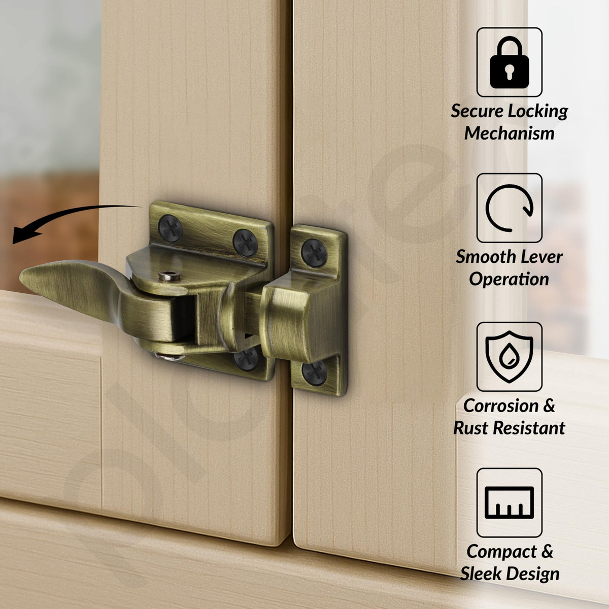 Plantex Cabinet Latch Heavy-Duty Hatch Case Bolt for Storage Units, Toolboxes, Kitchen Cabinets & Cupboards - Pack of 1 (Brass Antique)-2