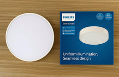 Philips LED Glow Surface Downlight Metal Body, Trim Less Sleek and Energy-efficient Surface Mount Light (3000k - Warm white, B0FLQBD2GF)