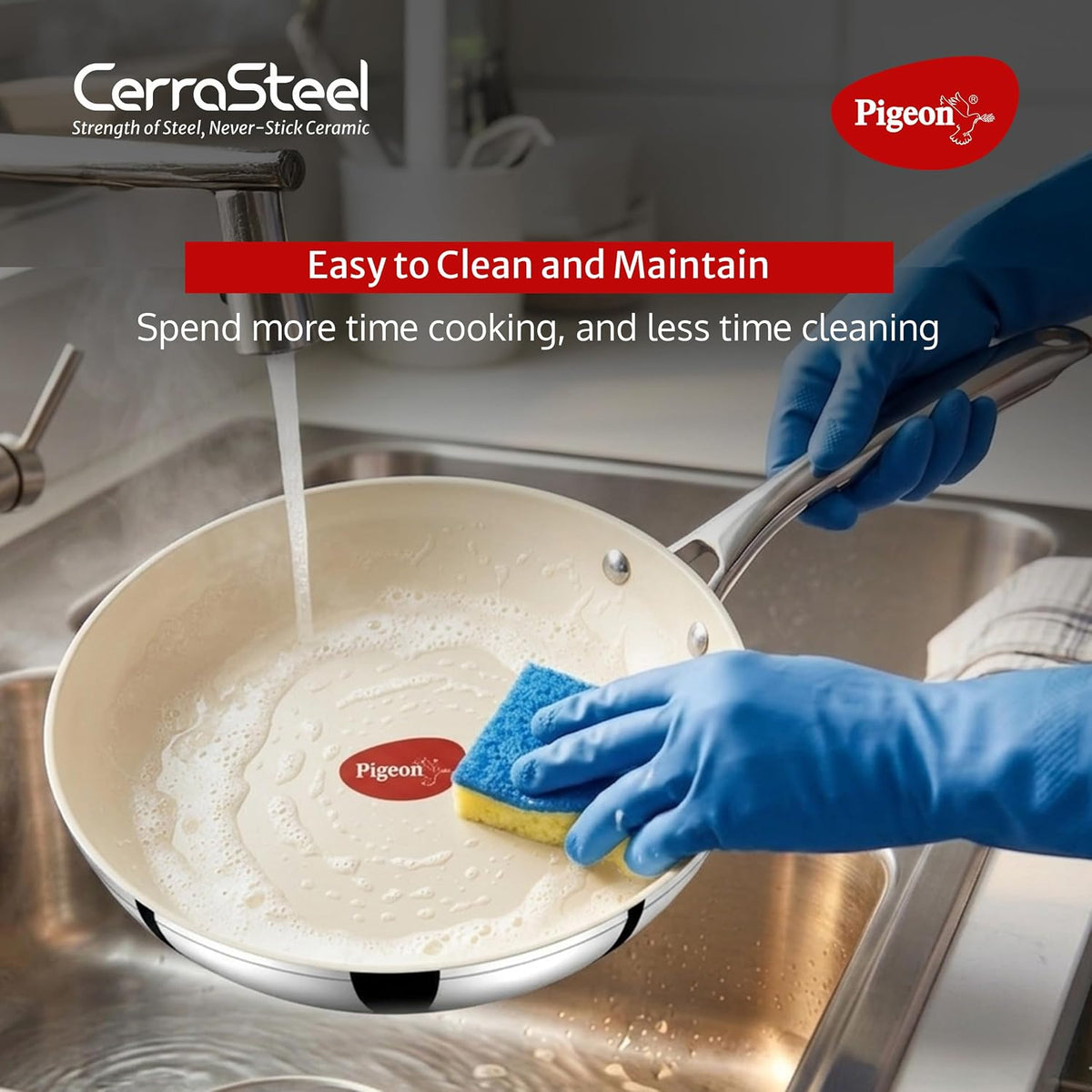 Pigeon CERRASTEEL Beige Ceramic Fry PAN 260