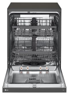 LG 15 Place Settings with TrueSteam Technology Freestanding Dishwasher (DFB435FM, Matte Black, Auto Open Door, QuadWash, EasyRack Plus-Easy to load)-2