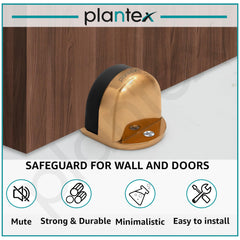 Plantex Premium Floor Mounted Door Buffer/Sound Dampening Rubber Buffer for Bed Room/Living Room/Kitchen/Bathroom Door/Stops for Door Pack of 1 (Rose Gold)-2