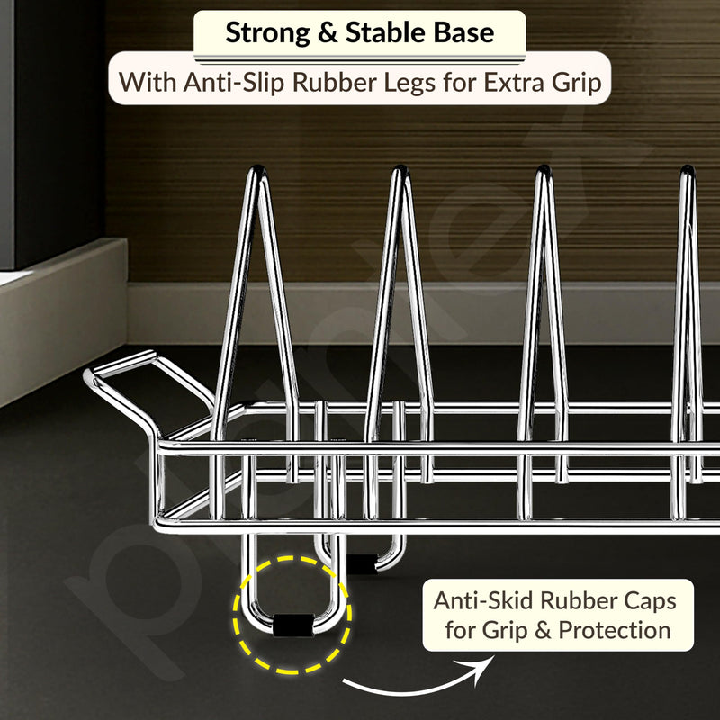 Plantex Stainless Steel Dish Rack/Thali Stand/Plate Fixer/Plate Stand/Tandem Box Accessories (Chrome)-5