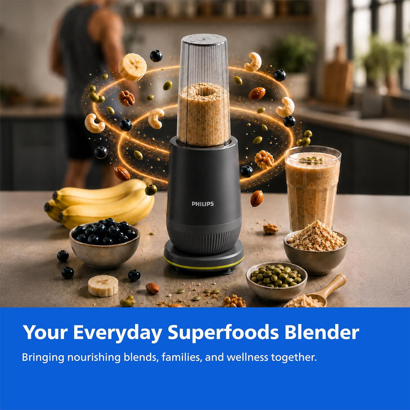 Philips HR2612/00 Mini Blender, 2 Unbreakable Food-Grade PC Jars