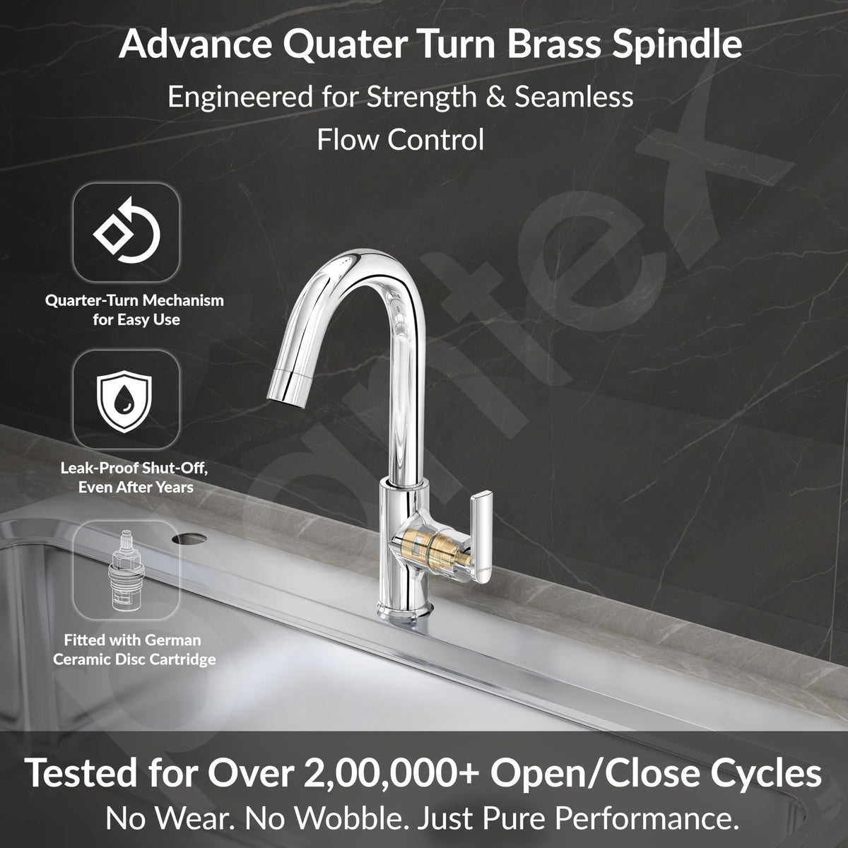 Plantex Pure Brass Kitchen Sink Tap Faucet/Deck Mounted 360 Degree Rotating Tap for Kitchen Sink/Water Saving Aerator- 7 Year Warranty (BAL-512 -Chrome Finish)