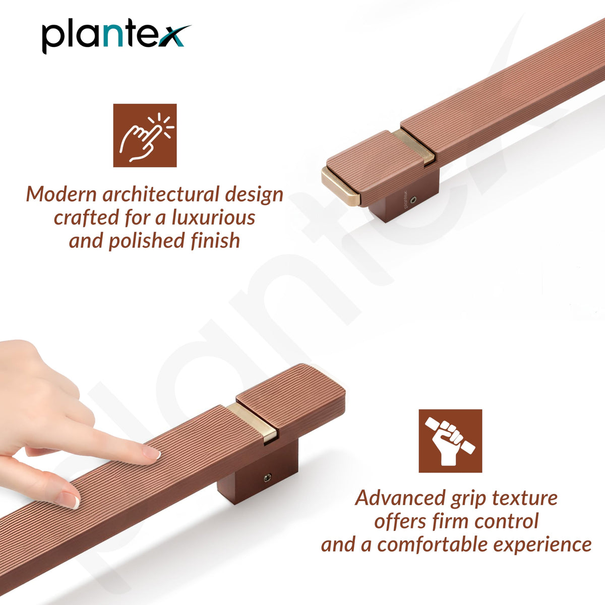 Plantex 12 Inch Main Door Handle/Aluminium Handle for Door/Pull-Push Handle for Home/Office/3 Years Warranty Pack of 1 (APS-613, Rose Gold)-6