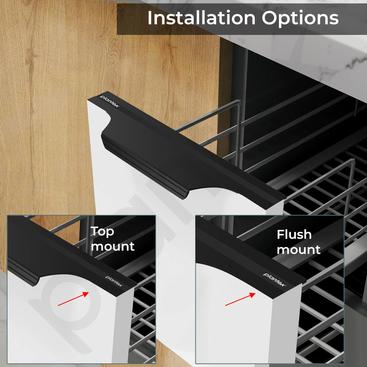 Plantex Profile Handle for Kitchen Cabinet/6 Inch Aluminium Drawer Profile Handle/Wardrobe Pull Handle for Home/Office/Hotel - Pack of 3 (Black) (Model APS-PF-1003)-4