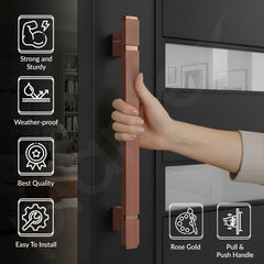 Plantex 12 Inch Main Door Handle/Aluminium Handle for Door/Pull-Push Handle for Home/Office/3 Years Warranty Pack of 1 (APS-613, Rose Gold)-3